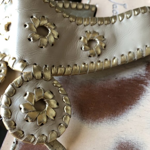 Jack Rogers 10 Cream/Gold - Picture 2 of 5
